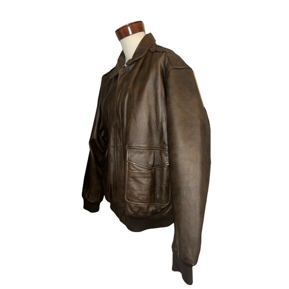 The original James Dean limited edition brown leather bomber jacket size XXL - Picture 2 of 13